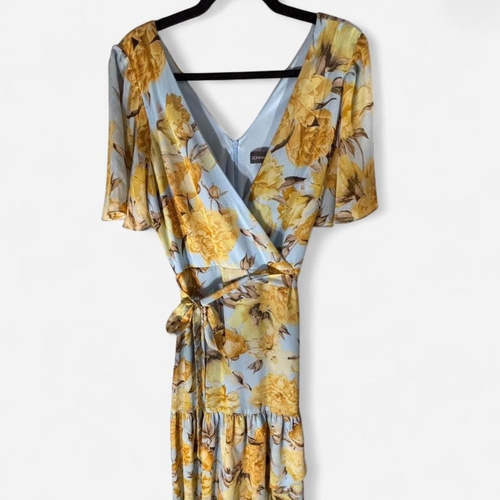 Donna Ricco Blue‎ multi colored midi dress size 8